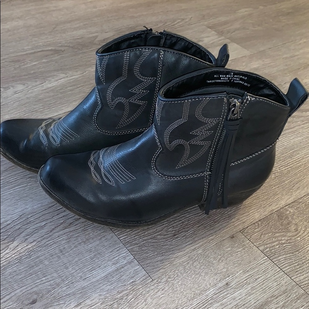 Gray western style booties
